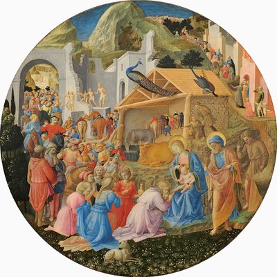 賢者の礼拝、c.1440-60（パネル上のテンペラ） 作： Fra Angelico